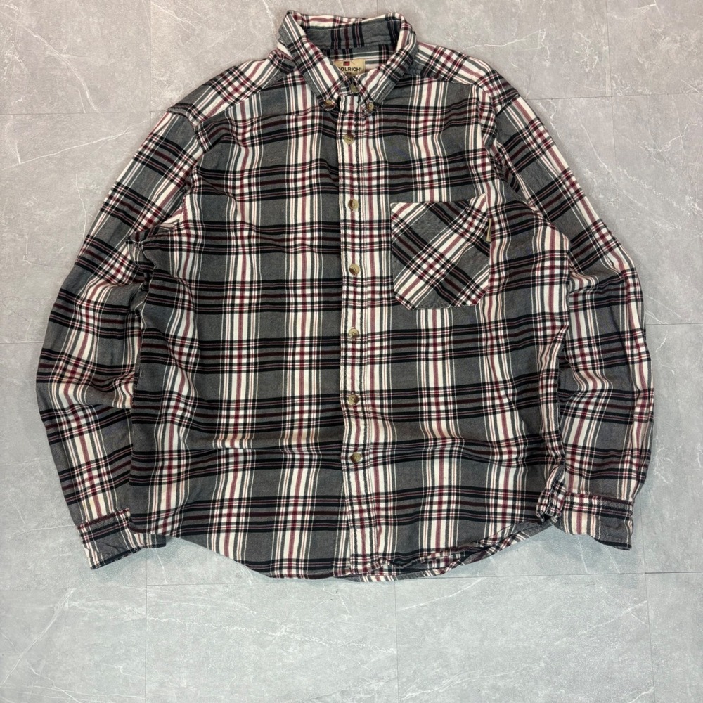 Vintage Woolrich red and black plaid button up flannel